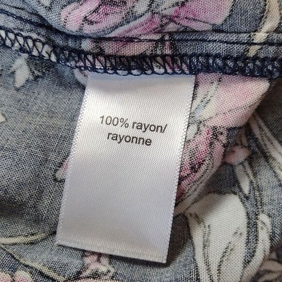 Maurices Navy Blue Sundress with Floral Print and Strappy Back Size Large - Picture 8 of 11